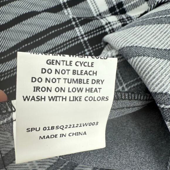 Bloomchic Plaid Tie Neck Lightweight Ruffle Sleeve Pullover Blouse Women Size 10 - Picture 8 of 9